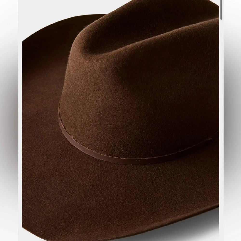 Aritzia Brown Felt Western Cowboy Hat BRAND NEW - NEVER WORN